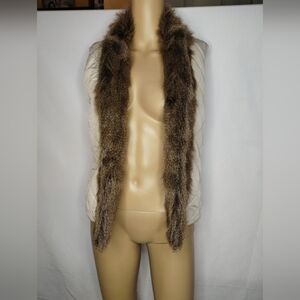 Xoxo women's knitted quilted size medium vest with faux fur